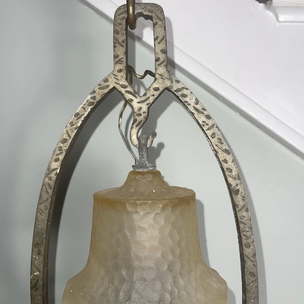 Vintage Spanish Revival/Gothic‎ Wrought Iron Pendant Light Fixture